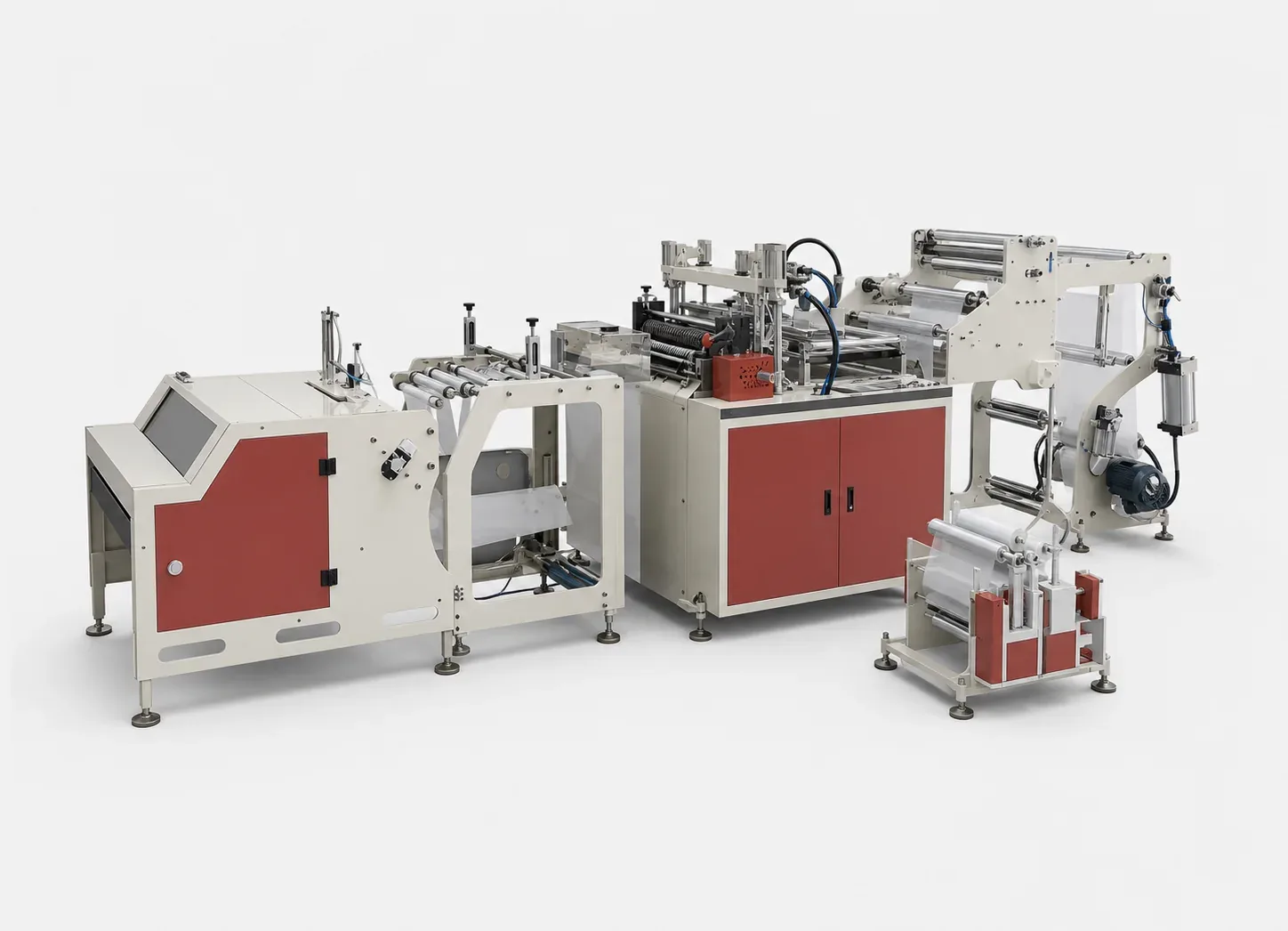 Planning reference visualization of an automatic continuous-roll flat-bag converting line.