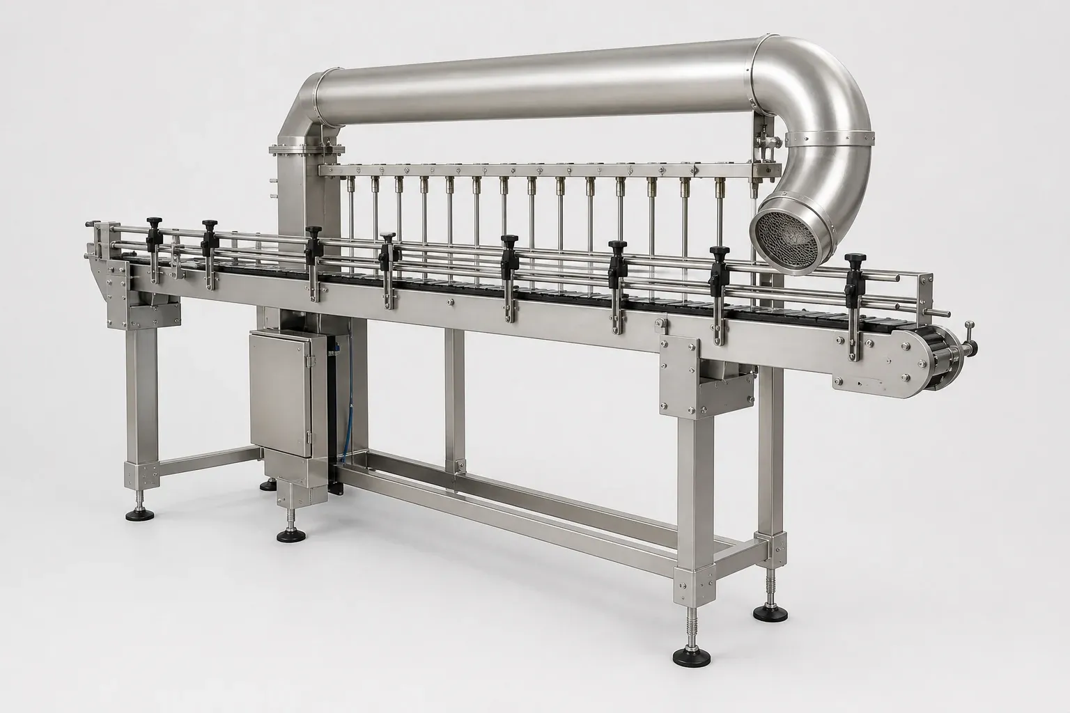 Reference visualization of generic auxiliary line equipment in an engineering workshop.